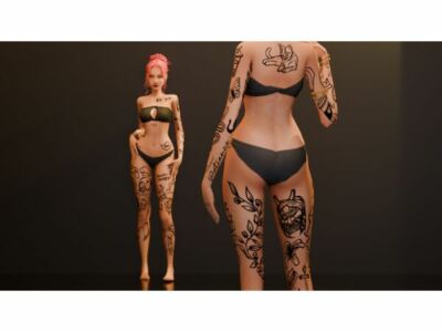 Bits & Pieces Tattoo By SnootySims Sims 4 CC