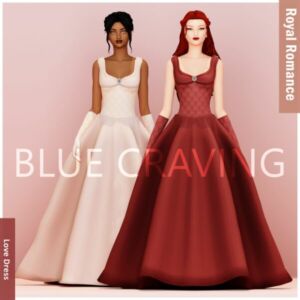 Elegant Love Royal Dress Sims 4 CC