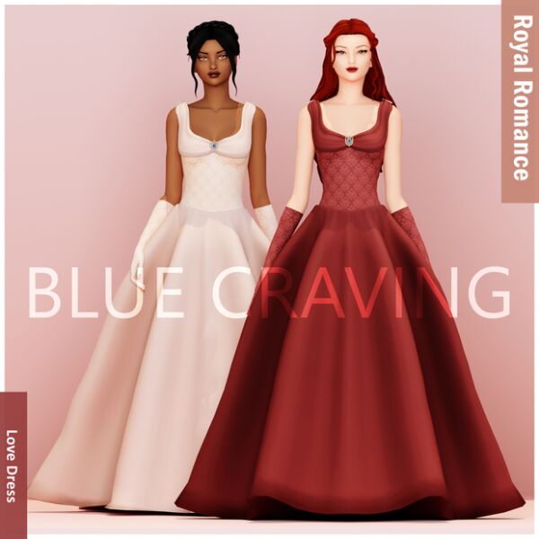 Elegant Love Royal Dress Sims 4 CC