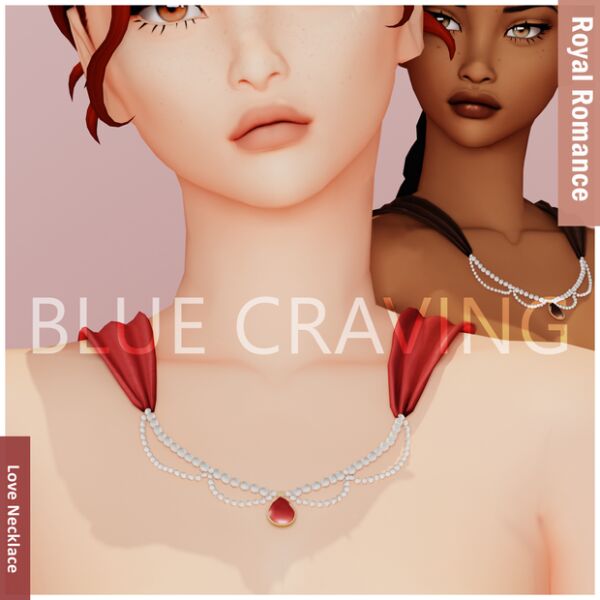 [Blue Craving] Royal Love Necklace Sims 4 CC