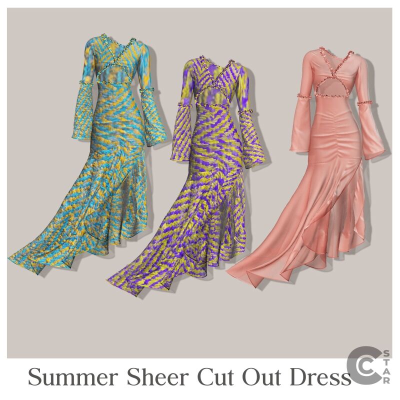 sims 4 cc bohemian sheer cut out dress cool content star 2