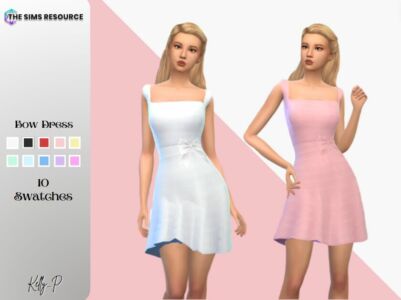 Stylish BOW Dress Sims 4 CC