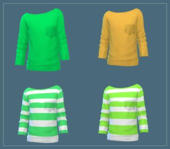 Trendy Boy’s Neon and Stripe Shirt Sims 4 CC