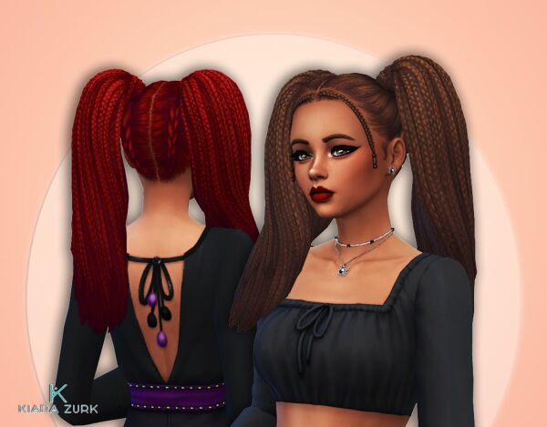 Stylish Braids Pigtails for All Ages Sims 4 CC