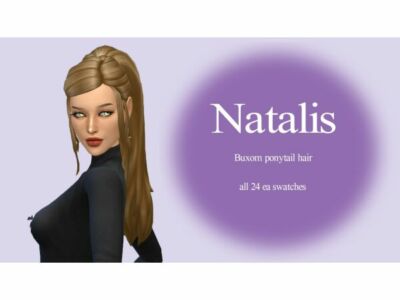 Buxom Ponytail Hair By Natalis Sims 4 CC