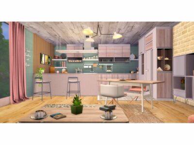 Cedrusy Kitchen by Syloesy Sims 4 CC