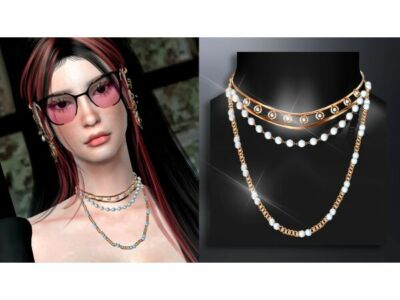 Celeste Necklace Set by Mydarling20 Sims 4 CC