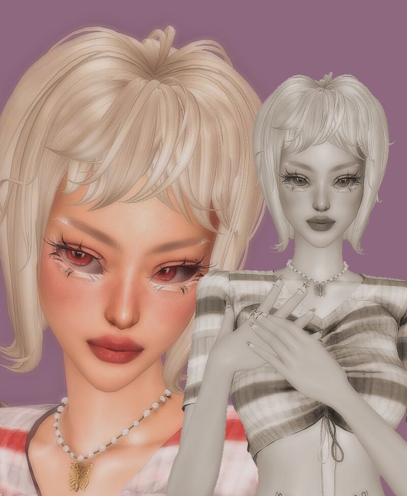 sims 4 cc cemelss dehlia hair 2