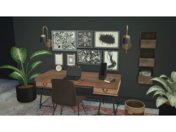 Stylish Chalk Office by Simspaces Sims 4 CC