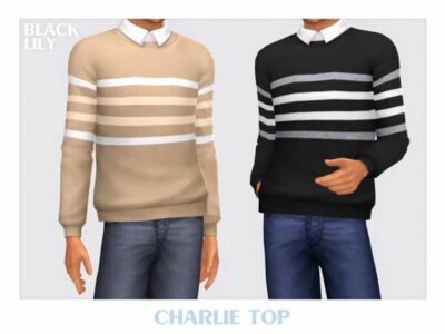 Stylish Charlie Top by Black Lily Sims 4 CC