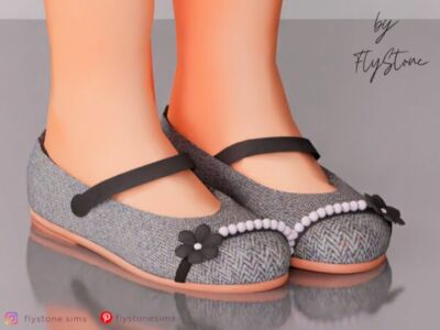 Stylish Child Ballet Flats by Flystone Sims 4 CC