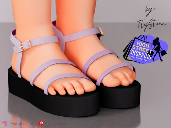 Child High Sandals With Buckle By Flystone Sims 4 CC