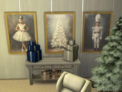 Christmas Nutcracker White Attire Bundle Framed Sims 4 CC