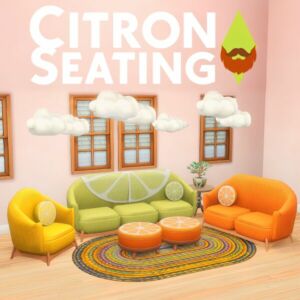 Citron Seating: Stylish Living Room Furniture Sims 4 CC