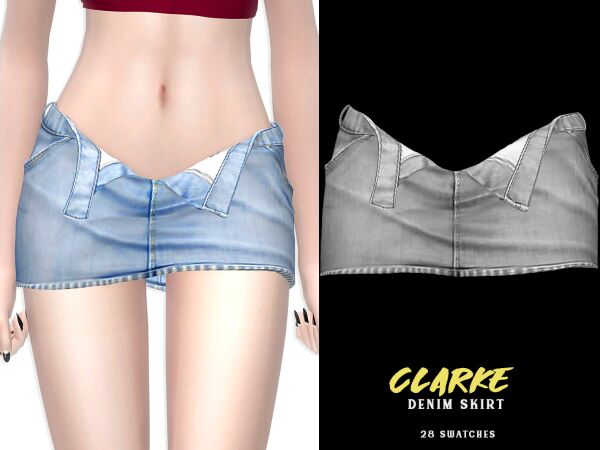 Clarke Denim Mini Skirt Sims 4 CC