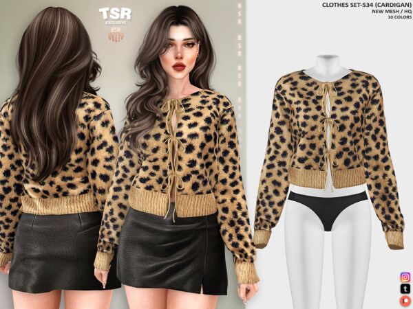 Stylish Cardigan Set for The Sims Sims 4 CC