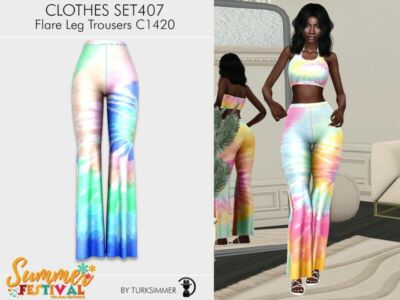 Flare Leg Trousers C1420 Sims 4 CC