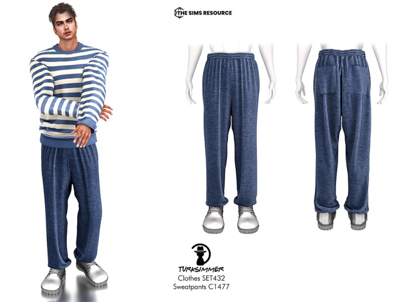 sims 4 cc clothes set432 sweatshirt c1476 and sweatpants c1477 by turksimmer 2