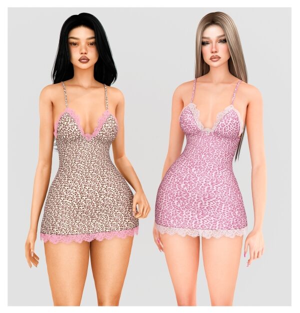 Coco Lace Mini Dress Sims 4 CC