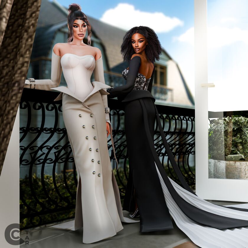 sims 4 cc coco rochas gown from cannes film festival 2024 2