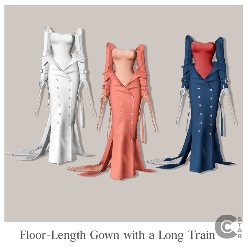 sims 4 cc coco rochas gown from cannes film festival 2024 6