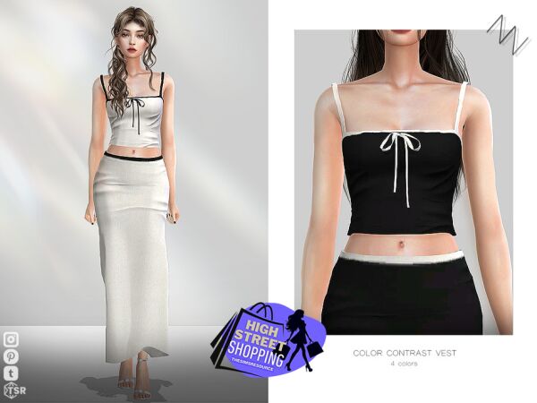 Color Contrast Vest by ZNsims Sims 4 CC