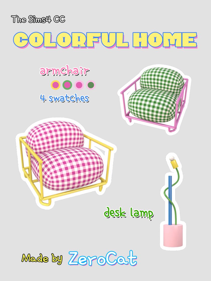 Colorful Home Furniture Sims 4 CC