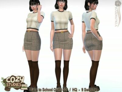 Cozy Studies – Back To School Outfit 001 Sims 4 CC