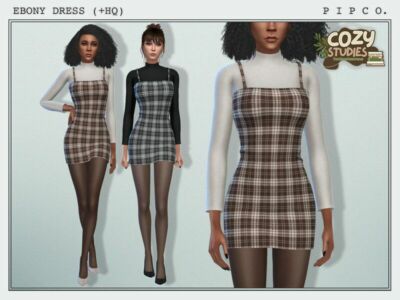 Cozy Studies – Ebony Dress Sims 4 CC