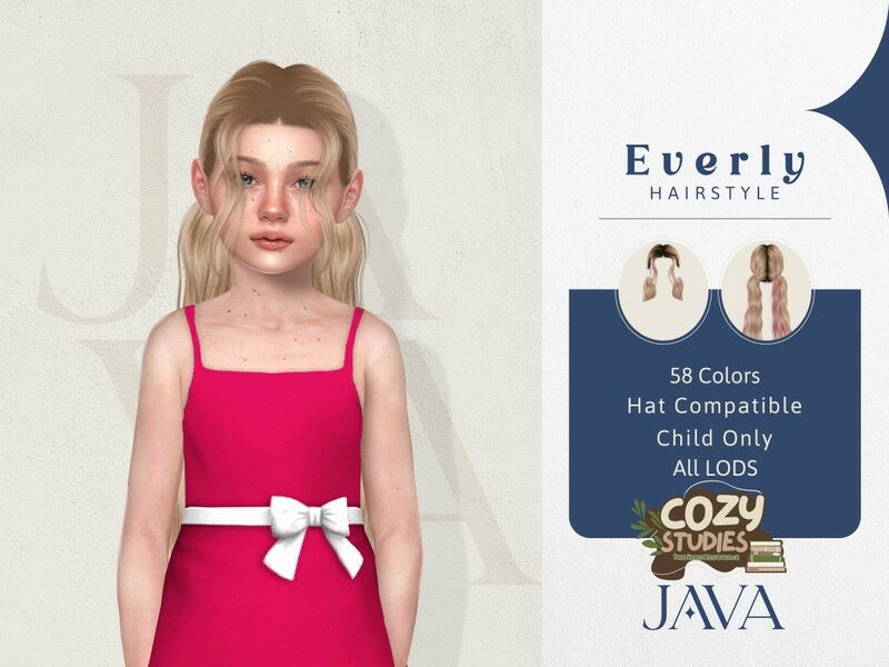 Cozy Studies – Everly (Child Hairstyle) Sims 4 CC