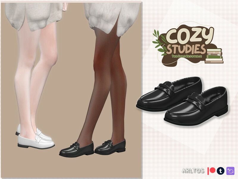 Stylish Glossy Flats for Women Sims 4 CC