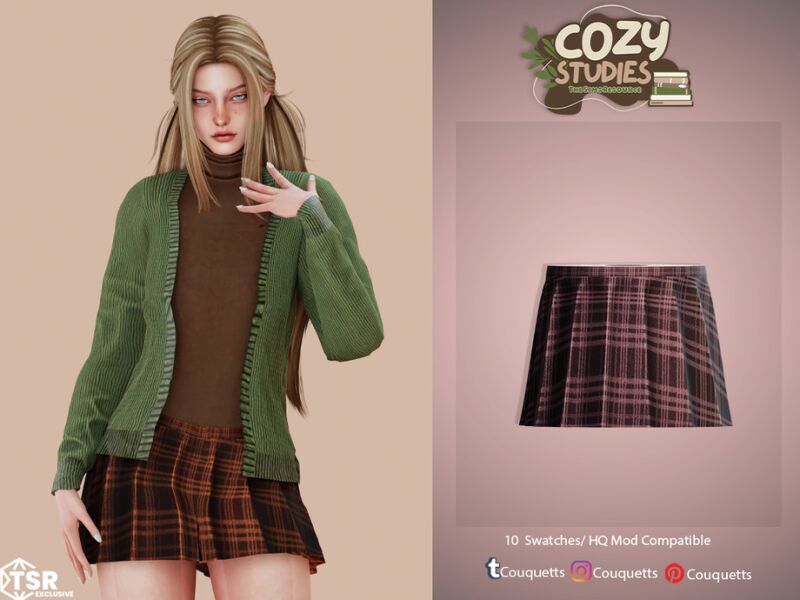 sims 4 cc cozy studies sophie set skirt by couquett 2