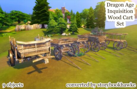 DAI Wood Cart Set Sims 4 CC