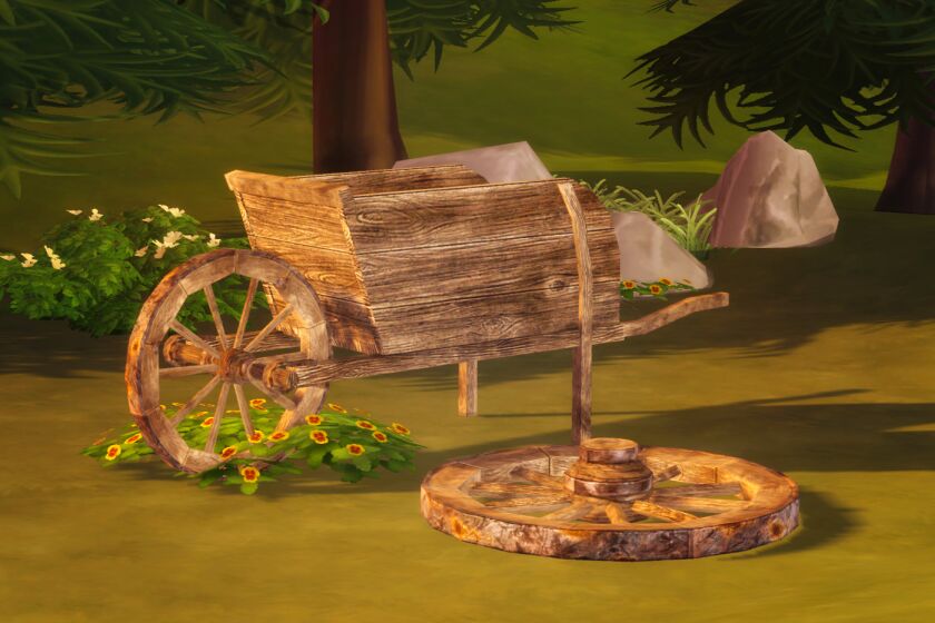 sims 4 cc dai wood cart set for ts4 2