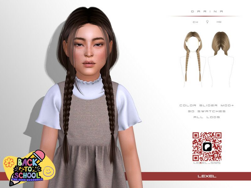 Back to School Hairstyle for Kids Sims 4 CC