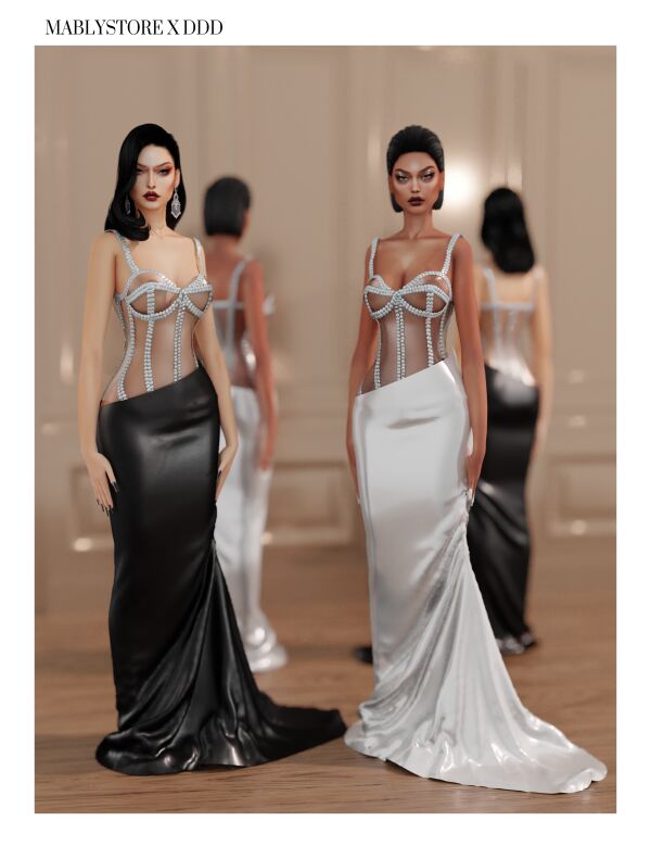 Stunning DDD Gown by Mably Sims 4 CC