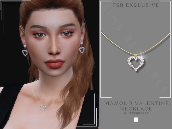 Stunning Diamond Valentine Necklace Sims 4 CC