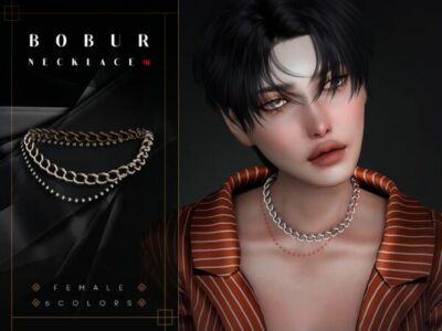 Double Chain Necklace By Bobur2 Sims 4 CC