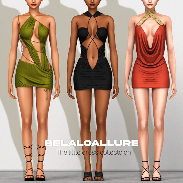 sims 4 cc double v dress by belaloallure 2