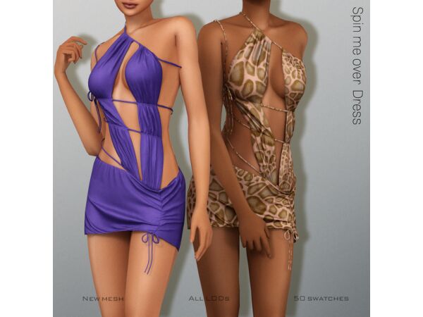 sims 4 cc double v dress by belaloallure 3