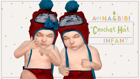 Cute Crochet Hat and Diaper Set for Infants Sims 4 CC