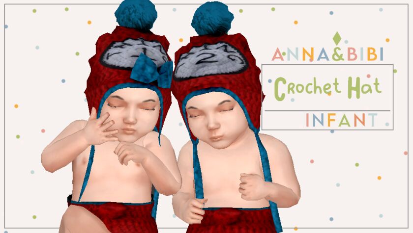 Cute Crochet Hat and Diaper Set for Infants Sims 4 CC