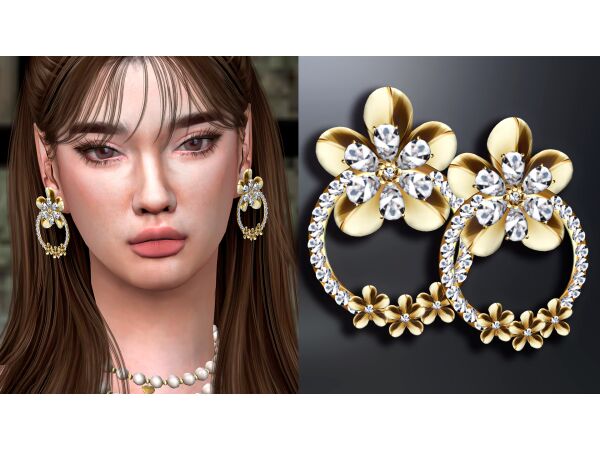 Elegant Gold Earrings Sims 4 CC