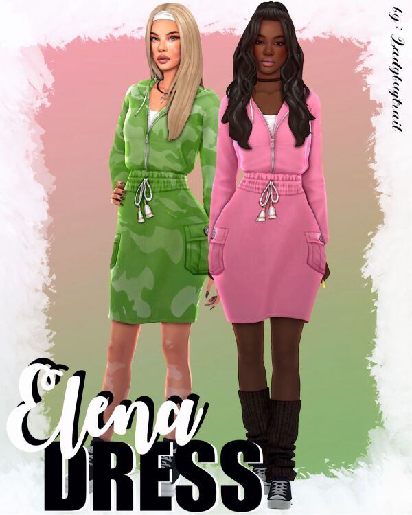 Stylish Elena Dress Download by Ladybugtrait Sims 4 CC