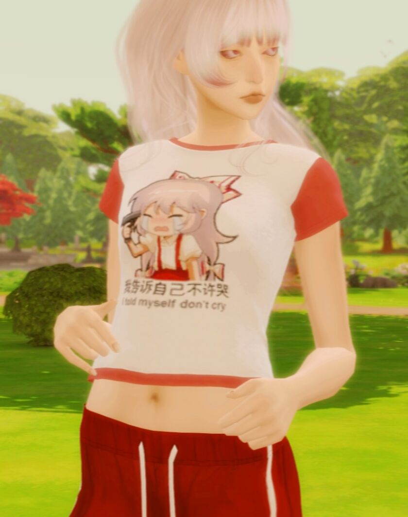 sims 4 cc emoting mokou tee recolour 3