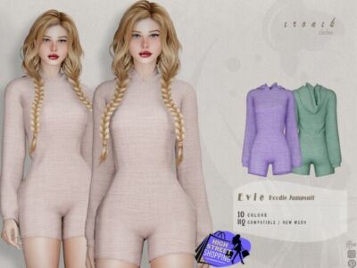 Stylish Evie Hoodie Jumpsuit Sims 4 CC