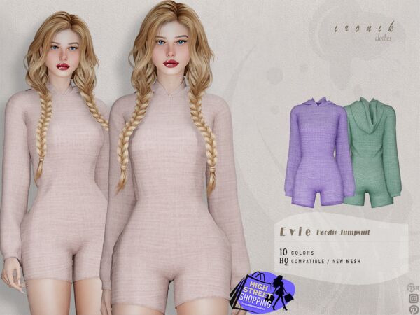 Stylish Evie Hoodie Jumpsuit Sims 4 CC