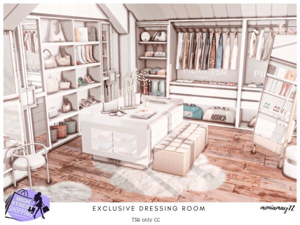 Elegant Dressing Room for High Street Shopping Sims 4 CC