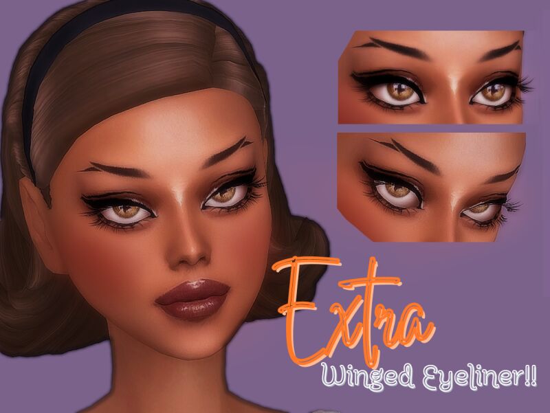 sims 4 cc extra winged eyeliner by cemelss 2