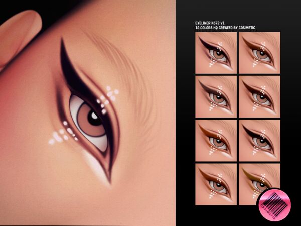 Stunning Eyeliner N372 V1 by Cosimetic Sims 4 CC